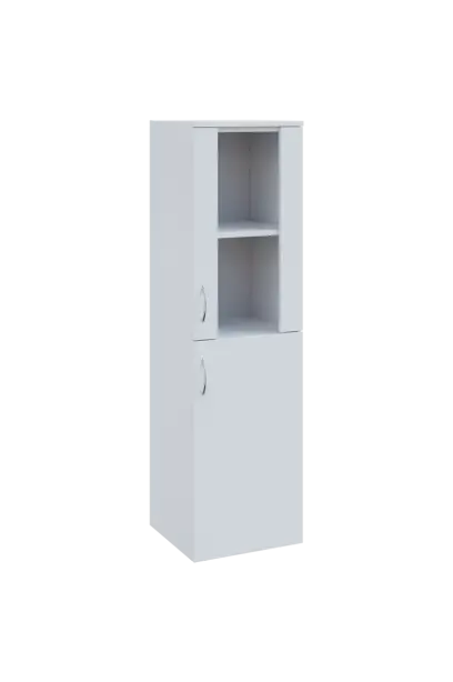 N 4 - 4DS kancelářská skříň, 1-dveřová/prosklená, pravá, 1450x400x400, bílá